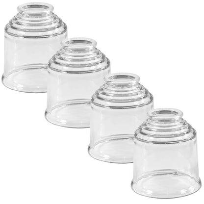 Glass Lamp Shades – 4 Pack Ribbed Glass Globes for Ceiling Fan Light Kit or Flush Mount Fixture – Replacement Ceiling Fan Glass Shades, Easy to Install