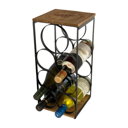 Iron And Wood 7 Bottle Wine Rack – Wine Stand – Wine Bottle Holder