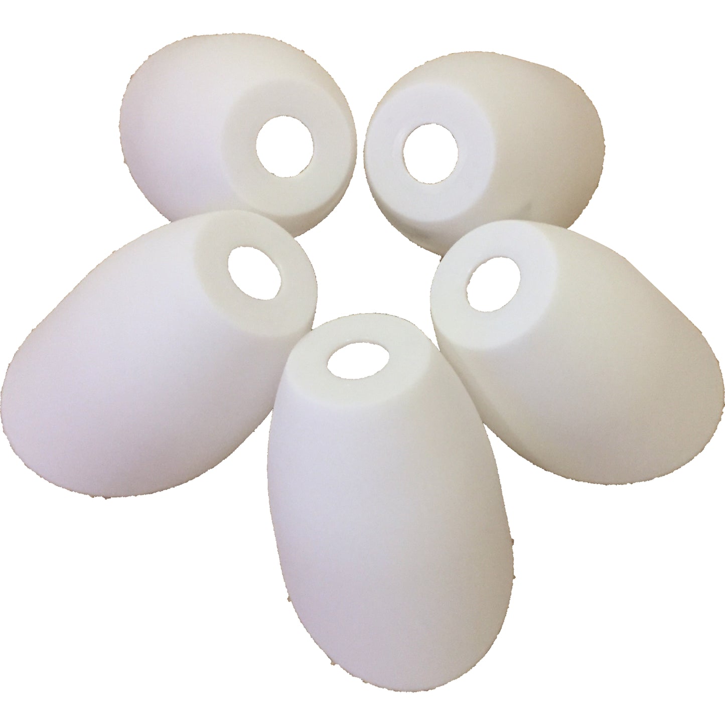 Lightaccents Small Replacement Shades -for Candelabra Base only, Base Hole Dimension: 0.83 inches (21 mm) - White Acrylic Shades (Model 16197-98) (Set of 5)