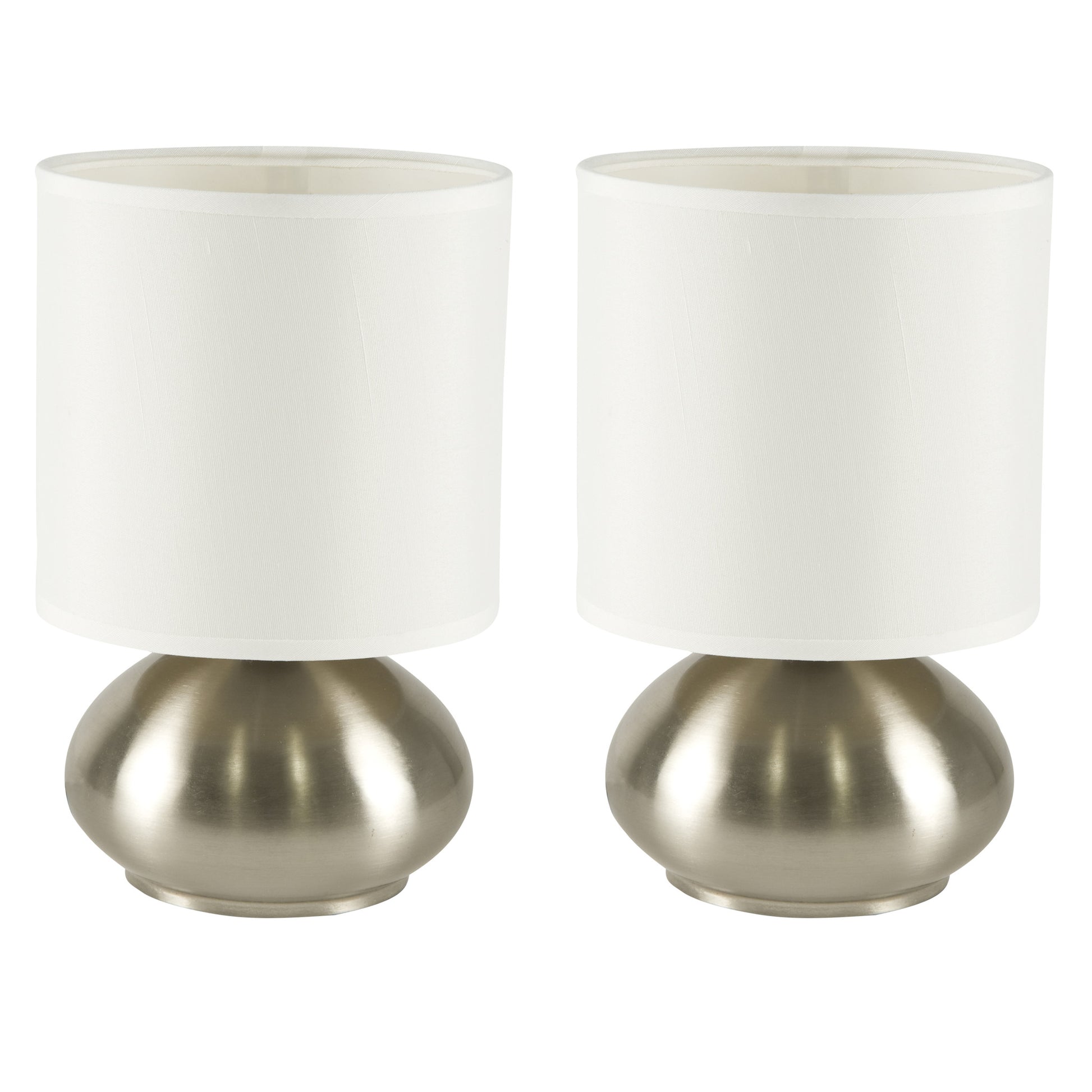 Light Accents Bedroom Side Table Lamps with 3-way Switch Brushed Nickel (Set of 2) - LightAccents.com
 - 1