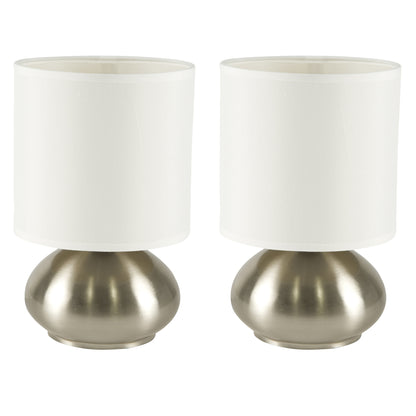 Light Accents Bedroom Side Table Lamps with 3-way Switch Brushed Nickel (Set of 2) - LightAccents.com
 - 1