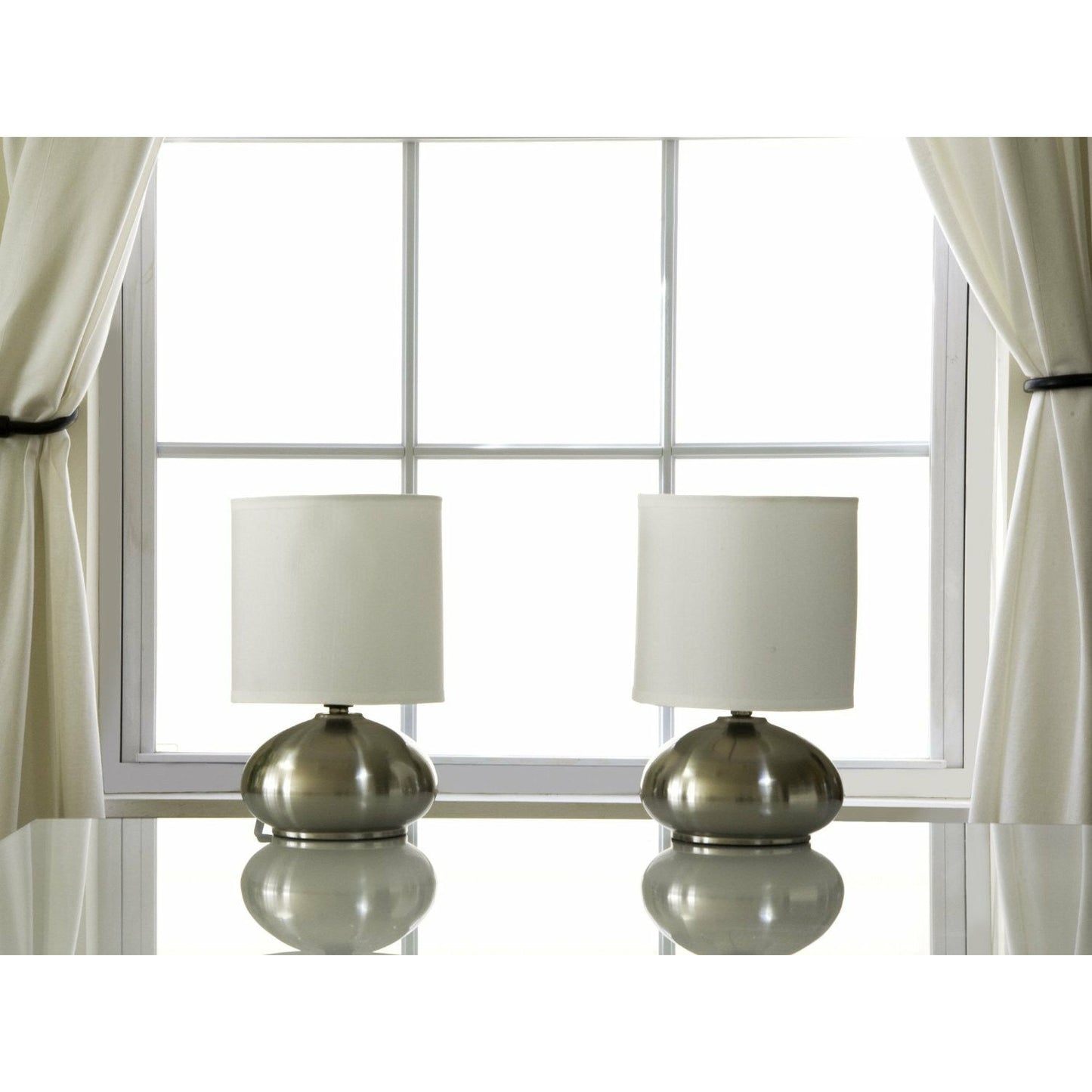 Light Accents Bedroom Side Table Lamps with 3-way Switch Brushed Nickel (Set of 2) - LightAccents.com
 - 3