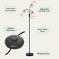 Adjustable Multi Head Floor Lamp - Standing Lamp with 3 White Fabric Drum Shades