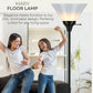 Black Floor Lamp with Opal White Cone Shade