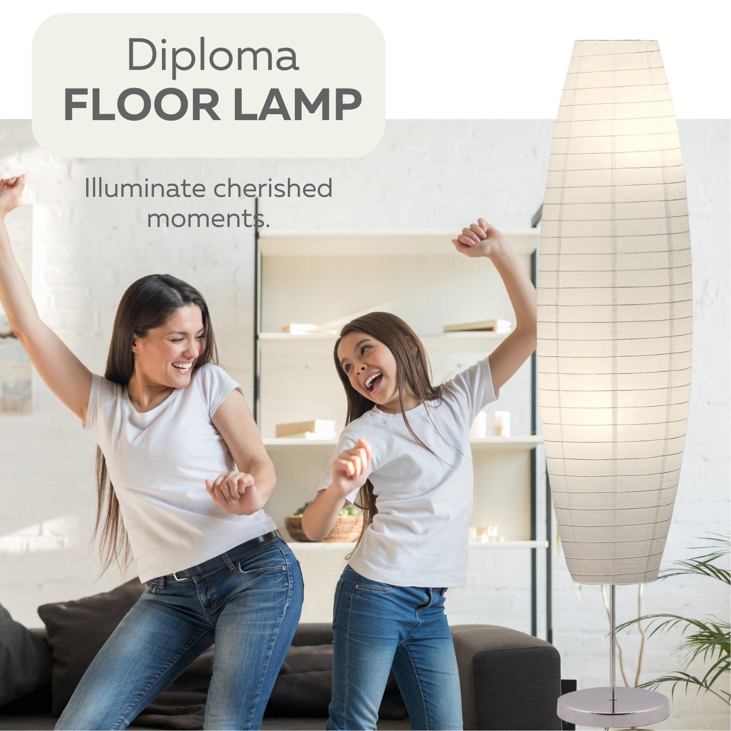 Diploma Rice Paper Floor Lamp