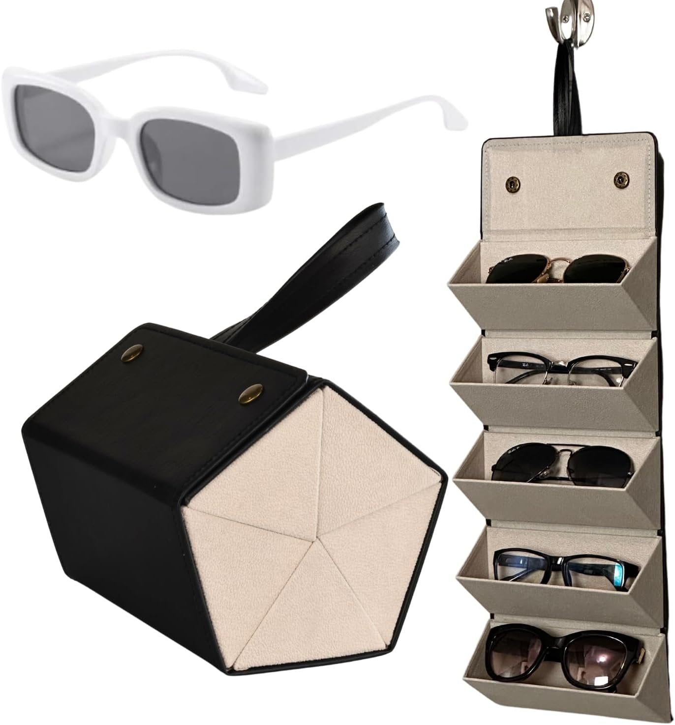 Sunglasses Organizer 5/6 Slots Travel Glasses Case Multiple Pairs Eyeglasses  Storage Box Hanging Eyewear Holder | Fruugo ZA