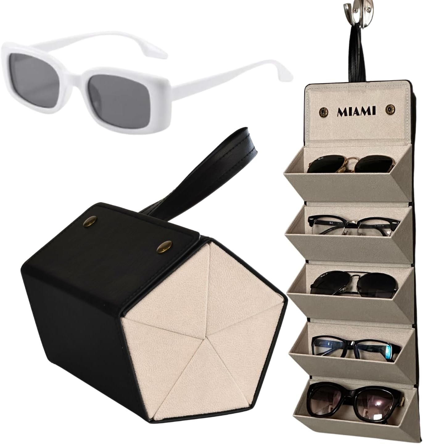 MTNShade Sunglasses Organizer Case Men & Women Retro Sunglasses for Storage Display of Multiple Sunglass