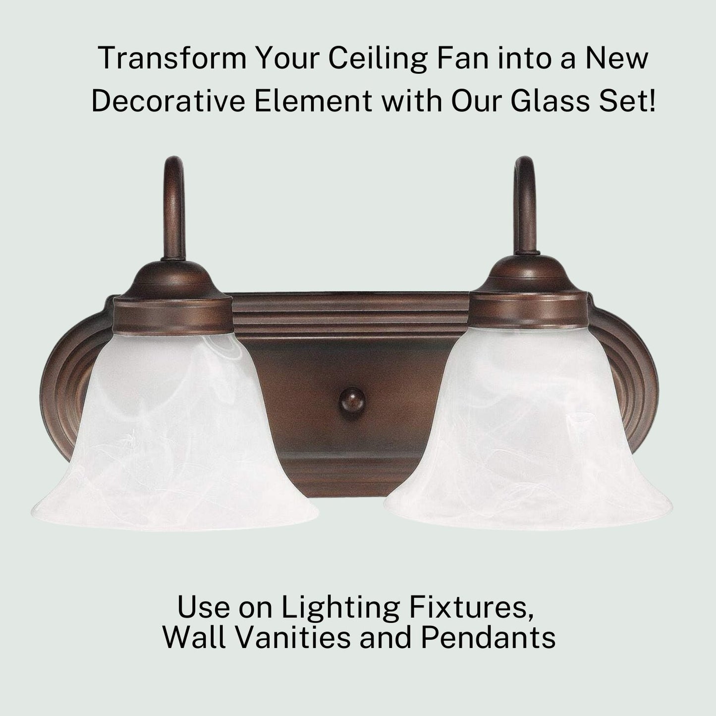 Ceiling Fan Light Covers - Replacement Glass for Ceiling Fans (4 Pack)