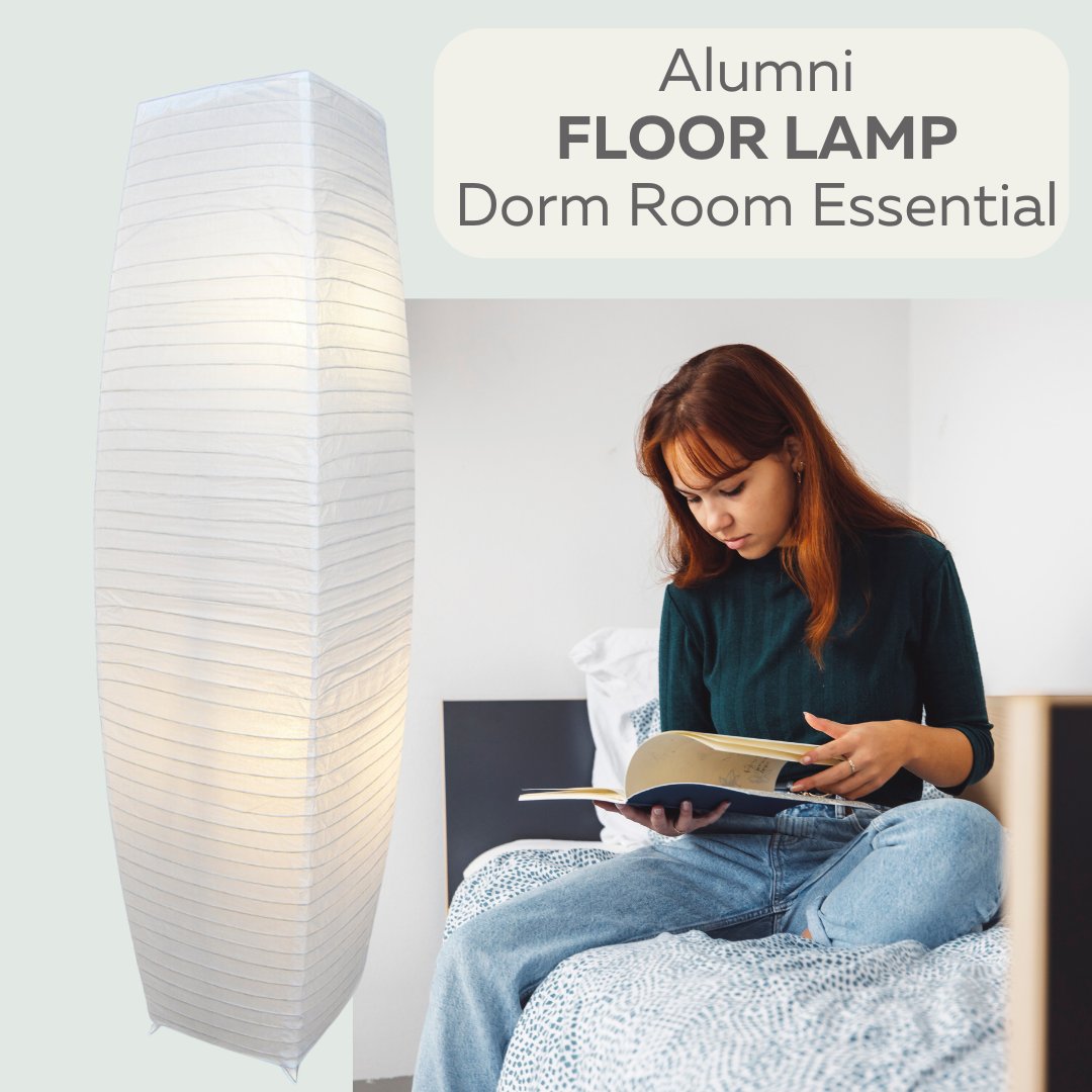 Alumni Paper Floor Lamp With White