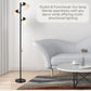Dorm 3 Light Floor Lamp Tree Style Standing Pole Lamp with Adjustable Lights