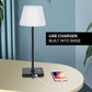 Cordless Rechargeable Battery Operated Table Lamp Black Aluminum