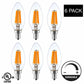Dimmable Led Light Bulbs, 4w, 2700k, E12 Candelabra Warm White 6 Pack