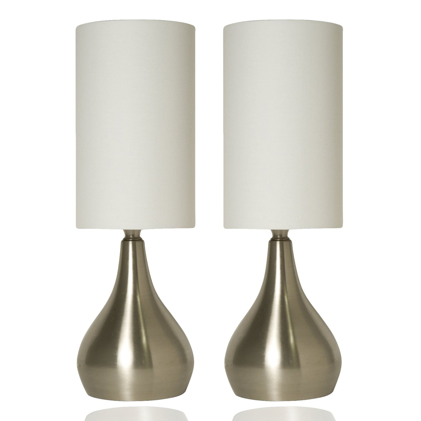 Touch Table Lamp 18 Inches Tall with 3-way Touch Dimmer Brushed Nickel