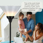 Black Floor Lamp with Opal White Cone Shade