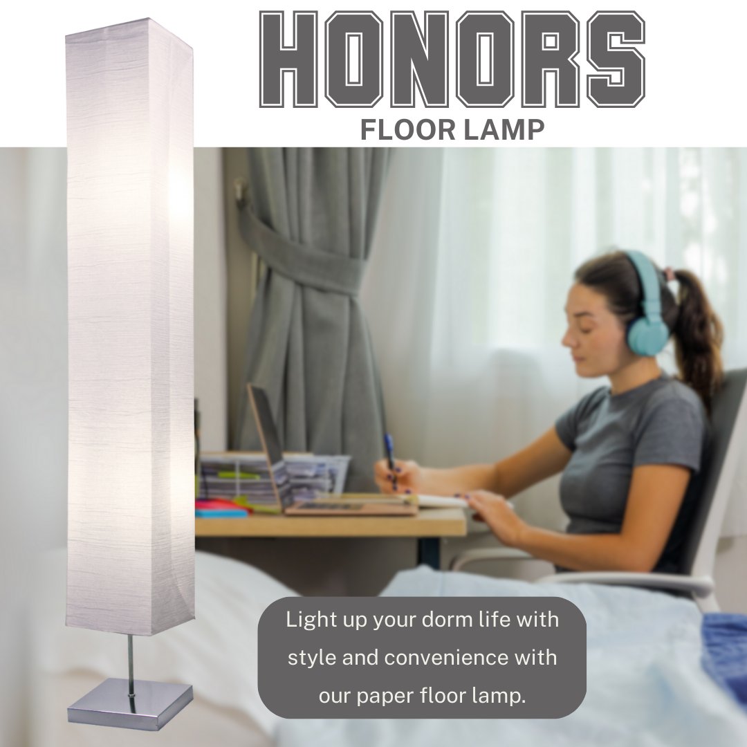 Honors White Paper Floor Lamp