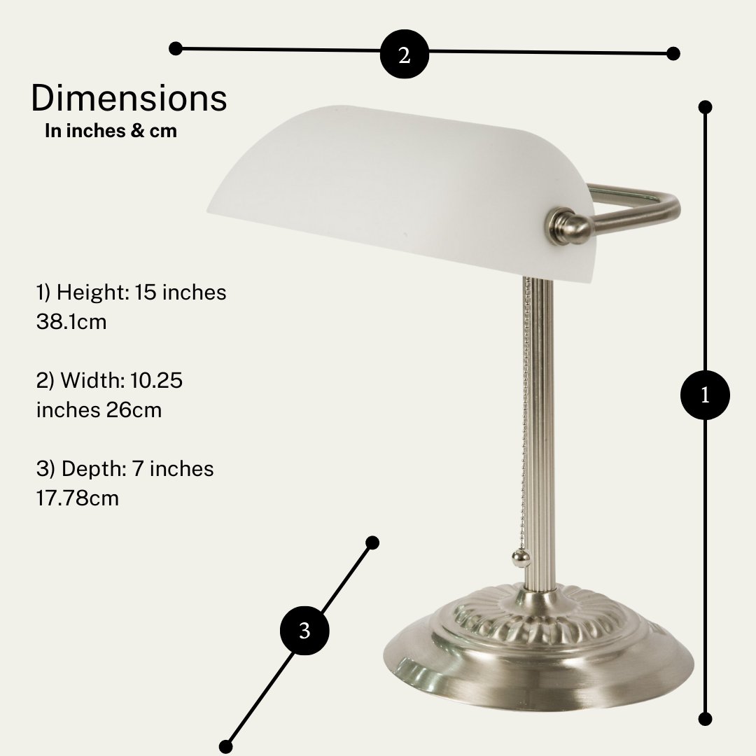 White best sale bankers lamp