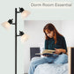 DORM Multi Head Floor Lamp with Opal White Plastic Shades - (Black Finish)