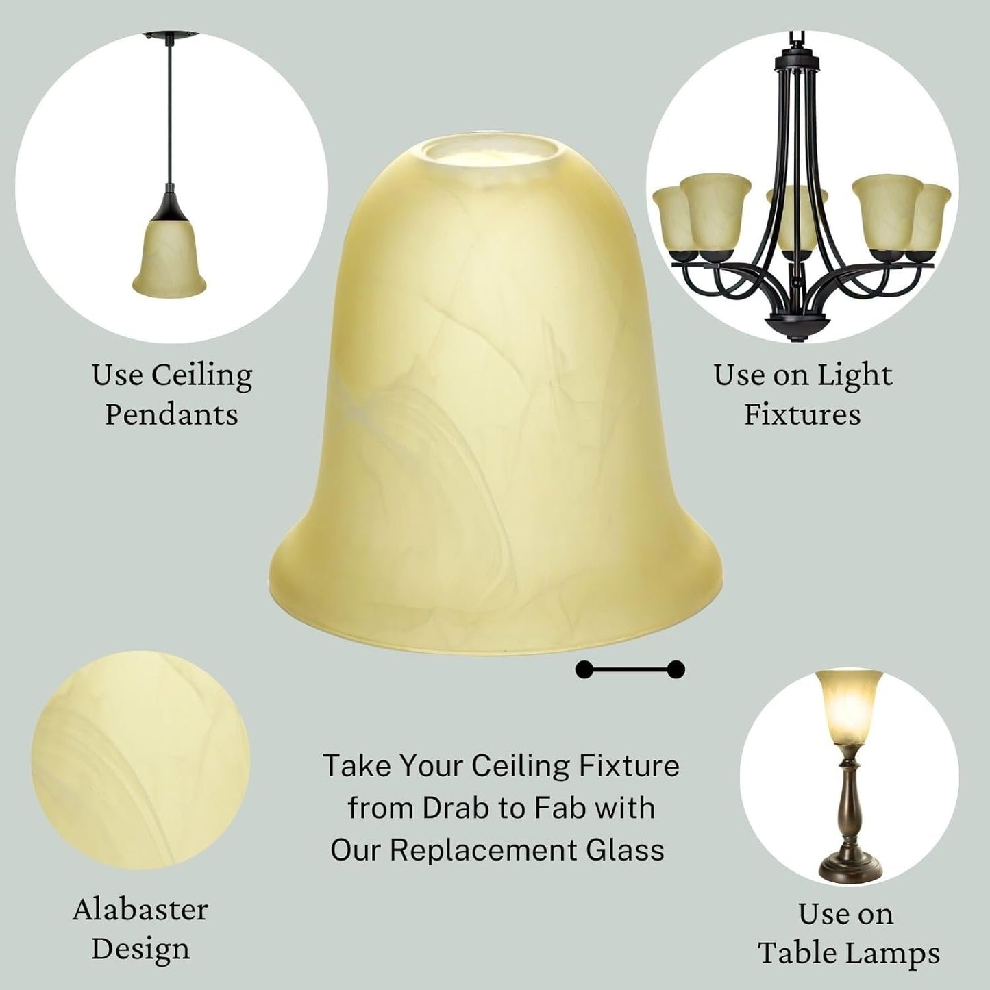 Amber Alabaster Floor Lamp Replacement Glass Shade